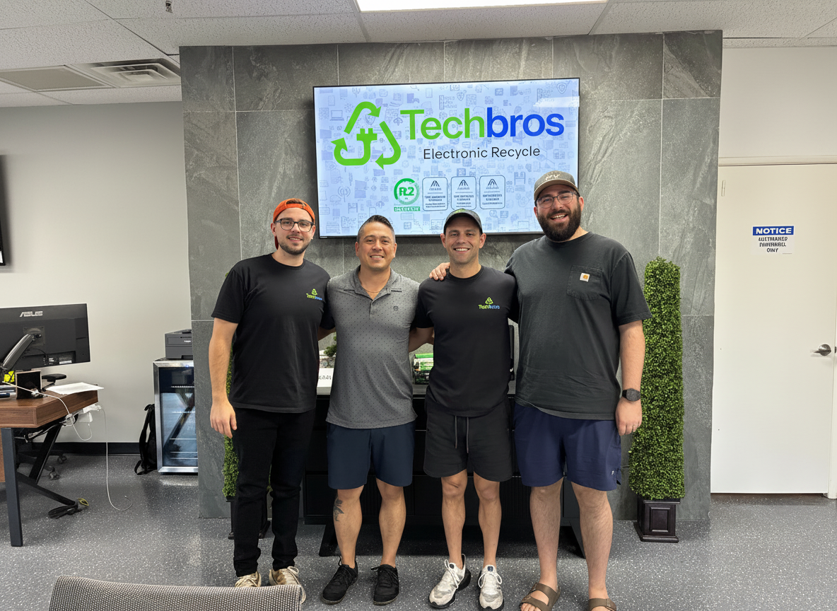Techbros team at the Scottsdale, Arizona ITAD headquarters that processes Techbros Cares device donations